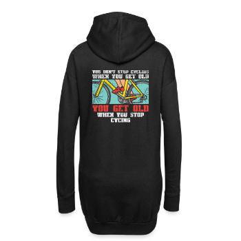 Vélo VTT - Sweat-shirt à capuche long Femme - noir - Dos