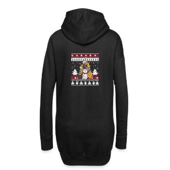 Weihnachten Katze Baum - Hoodie-Kleid - Schwarz - Hinten