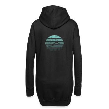Sauteur à ski Saut à ski Rétro - Sweat-shirt à capuche long Femme - noir - Dos