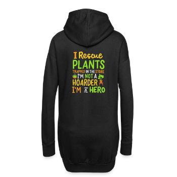 Jardinage des plantes - Sweat-shirt à capuche long Femme - noir - Dos