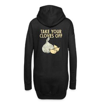Knoblauch Pflanze - Hoodie-Kleid - Schwarz - Hinten