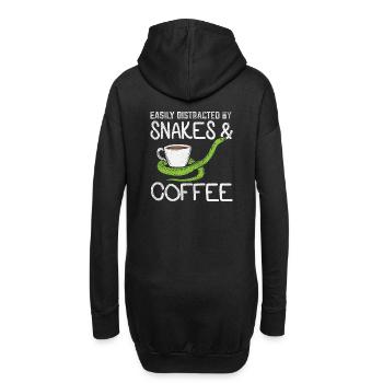 Files d’attente et café - Sweat-shirt à capuche long Femme - noir - Dos