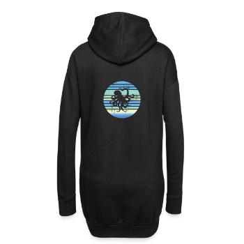 Octopus Meeresbiologe - Hoodie-Kleid - Schwarz - Hinten