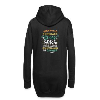 Cross Stich Handarbeiten - Hoodie-Kleid - Schwarz - Hinten