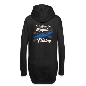 Je préfère pêcher en kayak - Sweat-shirt à capuche long Femme - noir - Dos