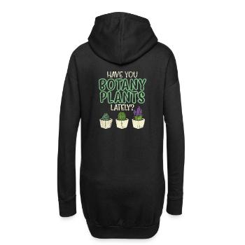 Botanische Pflanzen - Hoodie-Kleid - Schwarz - Hinten