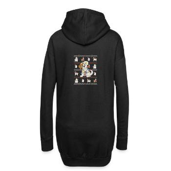 Lumières de fées de chien de Noël - Sweat-shirt à capuche long Femme - noir - Dos