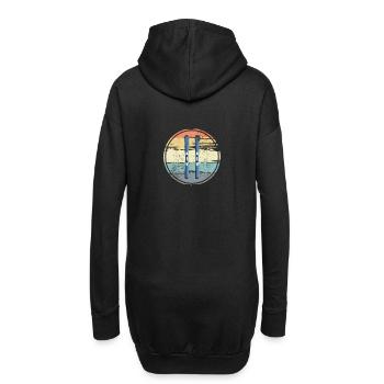 Planches de ski Vintage - Sweat-shirt à capuche long Femme - noir - Dos