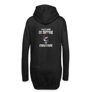 Pêche Mes habitudes de pêche - Sweat-shirt à capuche long Femme - noir - Dos