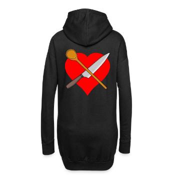 Coeur Cuisine Cuillère Couteau Restaurant d’Art Culinaire - Sweat-shirt à capuche long Femme - noir - Dos