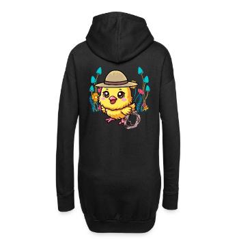 animaux mignons poussin wild west enfants enfant - Sweat-shirt à capuche long Femme - noir - Dos