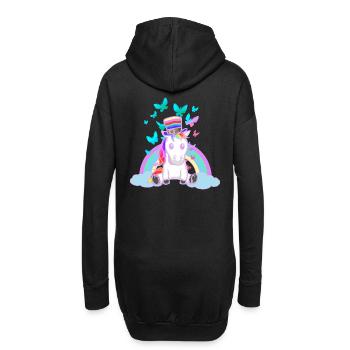 années 80 90 arc-en-ciel Licorne Licornes Vintage - Sweat-shirt à capuche long Femme - noir - Dos