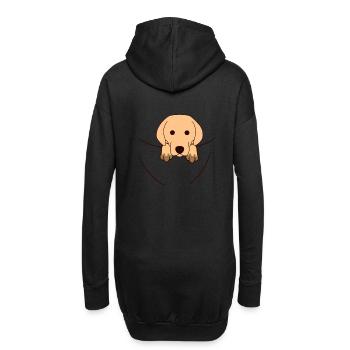 Chien Animaux Chiens Enfants Bébé - Sweat-shirt à capuche long Femme - noir - Dos