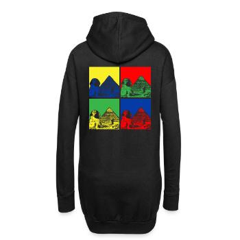 Ägyptische Legacy-Pop-Art-Sphinx-Pyramiden - Hoodie-Kleid - Schwarz - Hinten