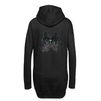 Gothic Monster Totenkopf Paint Splatter Art - Hoodie-Kleid - Schwarz - Hinten