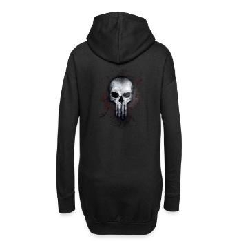 Totenkopf Schädel Tod Gotik Paint Splatter Art - Hoodie-Kleid - Schwarz - Hinten