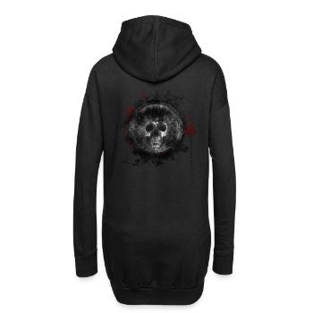 Gothic Tod Totenkopf Paint Splatter Art - Hoodie-Kleid - Schwarz - Hinten