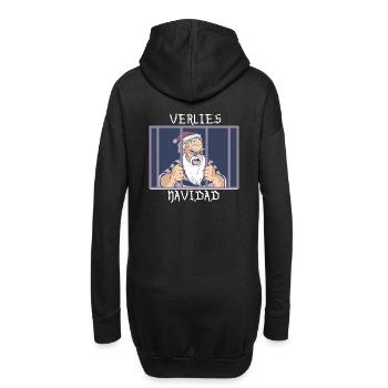 Santa Prison,Donjon de Noël, Feliz Navidad - Sweat-shirt à capuche long Femme - noir - Dos