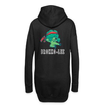 Brokko-Lee, brocoli d'arts martiaux, chemise de sport végétalienne - Sweat-shirt à capuche long Femme - noir - Dos