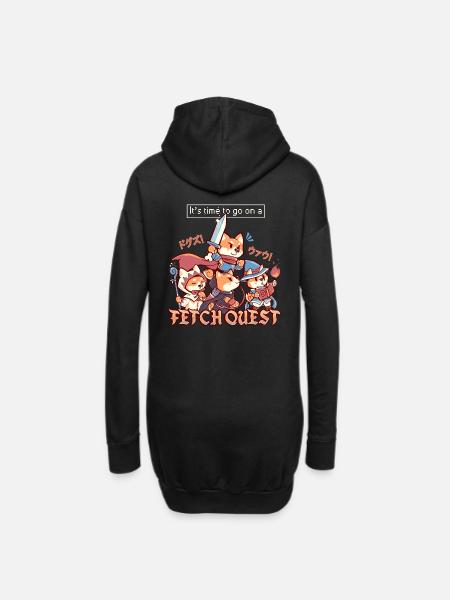 Es ist Zeit für eine Fetch Quest - Hoodie-Kleid - Schwarz