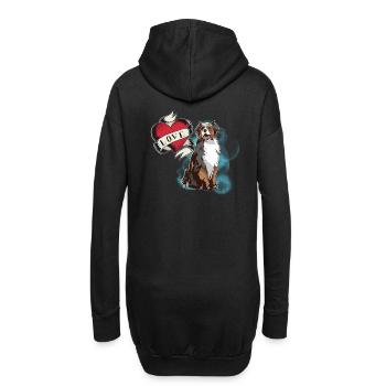 Berger australien, coeur d'amour, fan de chien, cadeau - Sweat-shirt à capuche long Femme - noir - Dos
