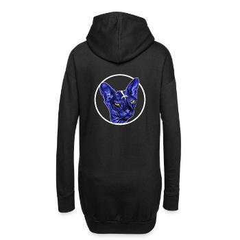 Goth, Death Metal Cat, Black Sphynx Cat, - Sweat-shirt à capuche long Femme - noir - Dos