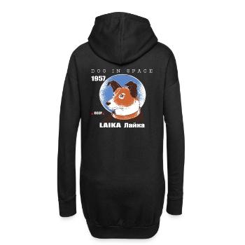 Chien de l'espace, LAIKA, cadeau de voyage spatial de 1957, espace - Sweat-shirt à capuche long Femme - noir - Dos