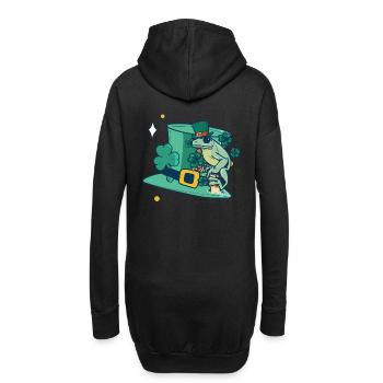 Chapeau Grenouille Lucky Charm Quark Amphibiens Cadeau - Sweat-shirt à capuche long Femme - noir - Dos