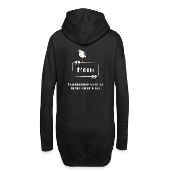 Moin Nicht gesprächig Möwe hell - Hoodie-Kleid - Schwarz - Hinten