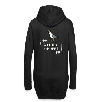 Moin - schreiende Möwe Schrift lustig norddeutsch - Hoodie-Kleid - Schwarz - Hinten
