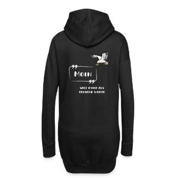 Moin sagt mehr als tausend Worte Möwe norddeutsch - Hoodie-Kleid - Schwarz - Hinten