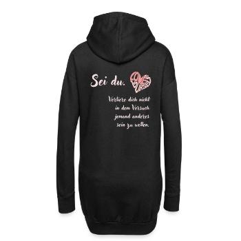 SEI DU Selbstliebe Text Deutsch - Hoodie-Kleid - Schwarz - Hinten