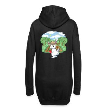 jardinier, horticulture, récolte, légume, lapin, rongeur, jardinier - Sweat-shirt à capuche long Femme - noir - Dos
