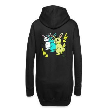 Lapin Voyage Balai Vol Protection de l’environnement Eco Changement climatique - Sweat-shirt à capuche long Femme - noir - Dos