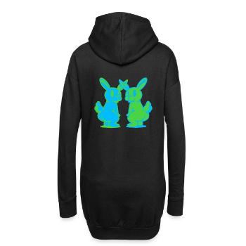 Lapin, Lapin, Lapin Rétro, Rongeur, Enfant Rongeur - Sweat-shirt à capuche long Femme - noir - Dos