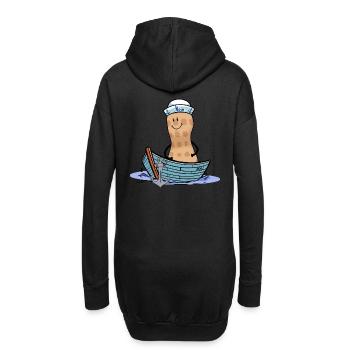 Cacahuète maritime capitaine marin Ahoy Nut bateau - Sweat-shirt à capuche long Femme - noir - Dos