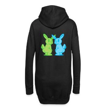 Bunny Bunny Retro Rabbit Rongeur Rongeur des années 80 - Sweat-shirt à capuche long Femme - noir - Dos