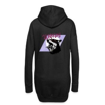 Hungrig wie ein Wolf - Retro 80er Jahre - Hoodie-Kleid - Schwarz - Hinten