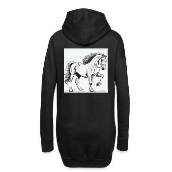 Pferd Pferde Pony Hengst Ross Gaul - Hoodie-Kleid - Schwarz - Hinten