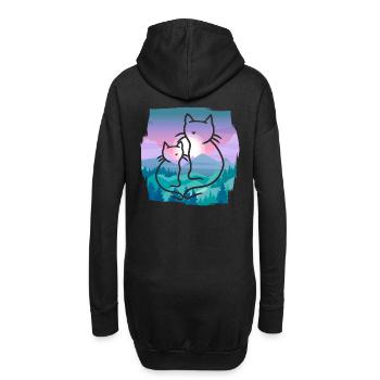 Retro chats Vintage 90's 80's chat Nature enfant - Sweat-shirt à capuche long Femme - noir - Dos