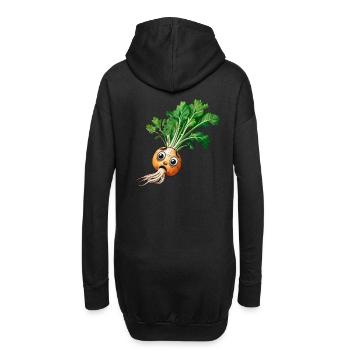 Rübe Rüben Garten Gärtnern Gemüse Hobbygärtner - Hoodie-Kleid - Schwarz - Hinten