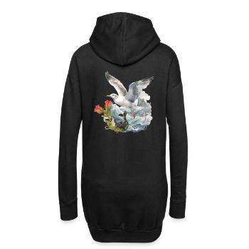 Mouette Seagulls Poisson Poisson Marin Salutation d’anniversaire - Sweat-shirt à capuche long Femme - noir - Dos