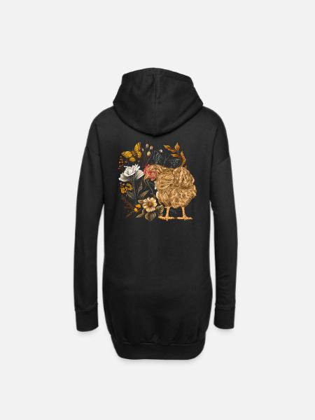 Huhn Hühner Henne Natur Tierfreund tierlieb - Hoodie-Kleid - Schwarz