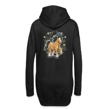 Gebirge Pferd Pferde Alpen Tirol Tiroler Hufeisen - Hoodie-Kleid - Schwarz - Hinten
