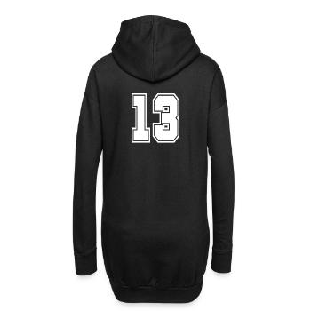 13 Rückennummer Collegestyle Football Fußball Zahl - Hoodie-Kleid - Schwarz - Hinten