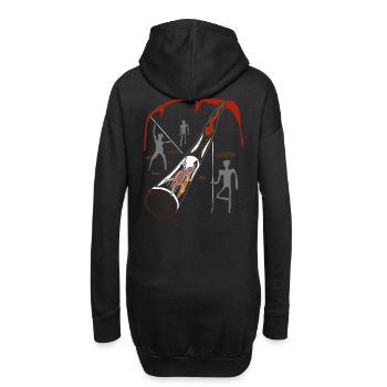 Didgeridoo Didjeridu Instrument - Hoodie-Kleid - Schwarz - Hinten