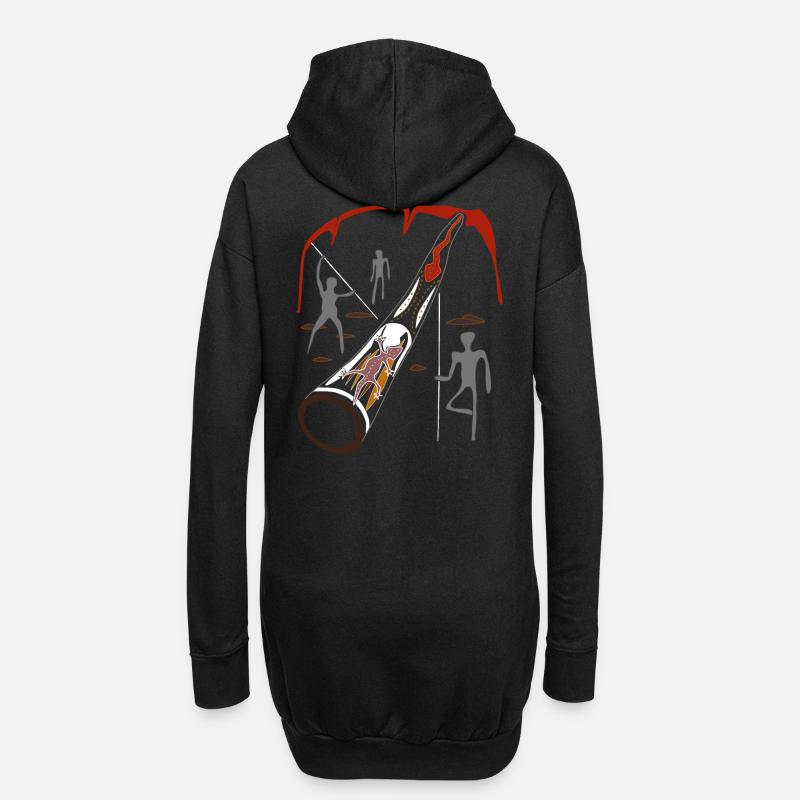 Didgeridoo Didjeridu Instrument - Hoodie-Kleid - Schwarz
