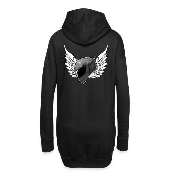 motorradhelm biker motorradfahrer - Hoodie-Kleid - Schwarz - Hinten