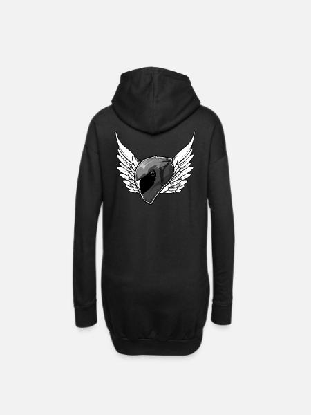 motorcycle helmet biker motorcyclist - Hoodie Dress - black