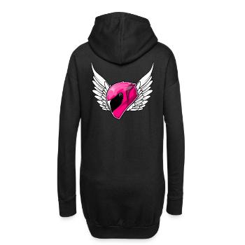Motorradfahrerin motorradhelm pink - Hoodie-Kleid - Schwarz - Hinten